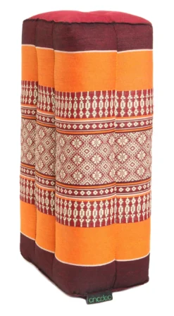 Coussin yoga kapok bourgogne orange Abstrait multicolore