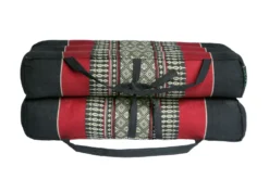 Coussin yoga kapok noir rouge Multicolore