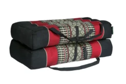 Coussin yoga kapok noir rouge Multicolore