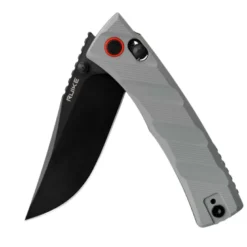 Couteau de poche pliant P856B gris lame acier spécial ambidextre Ruike