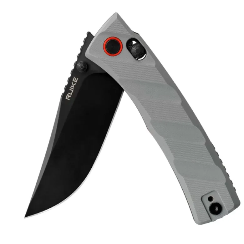 Couteau de poche pliant P856B gris lame acier spécial ambidextre Ruike