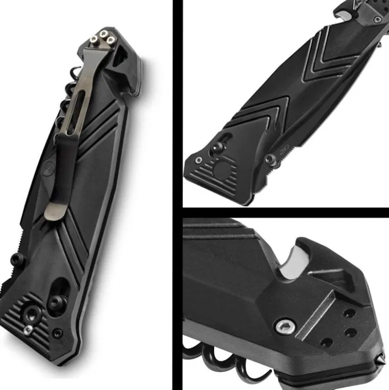 Couteau tb outdoor cac noir avec lame mixte