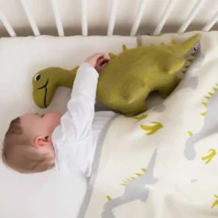 Couverture coton bio gots dinosaure