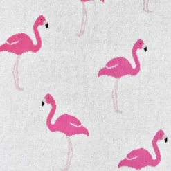Couverture en coton bio flamant rose