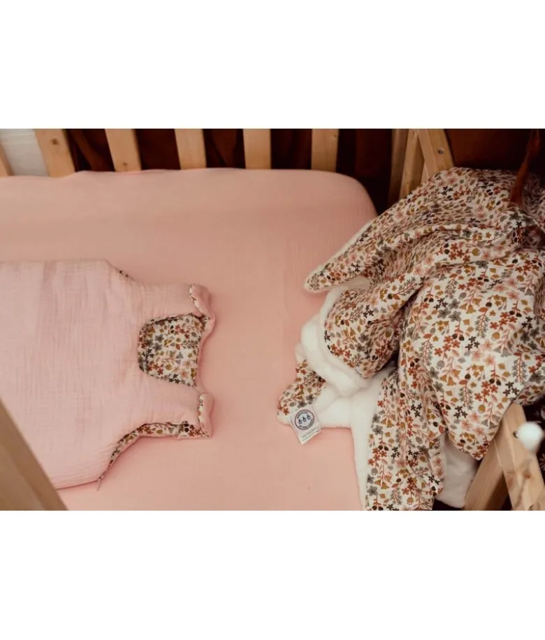 Couverture fleuri rose