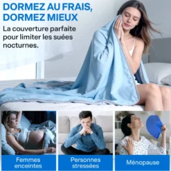 Couverture rafraîchissante légère anti-suées nocturnes et bouffées de chaleur