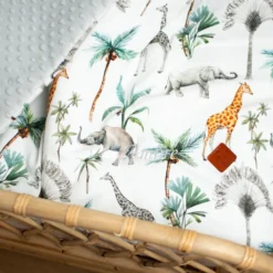 Couverture réversible minky safari