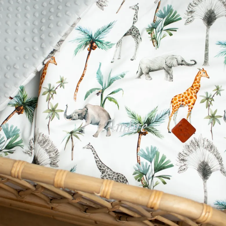 Couverture réversible minky safari