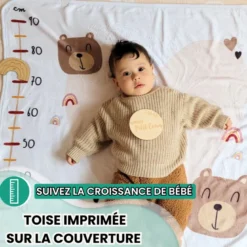 Couverture étape bébé - tapis photo mois