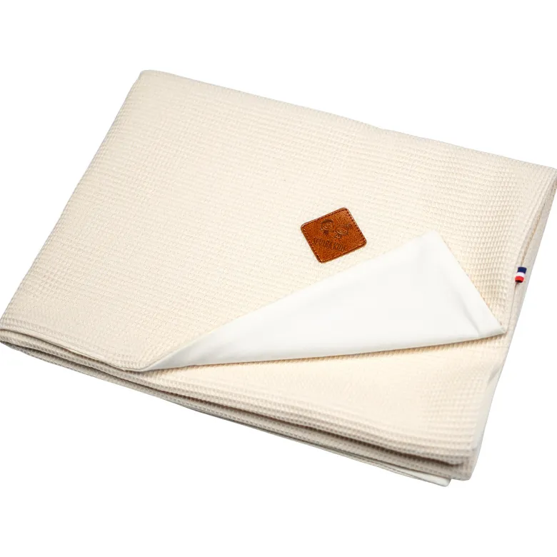 Couverture été coton nid d'abeille