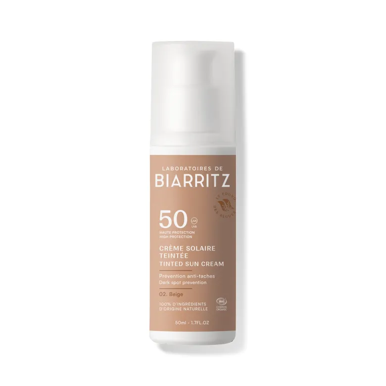Crème solaire teintée spf50 bio