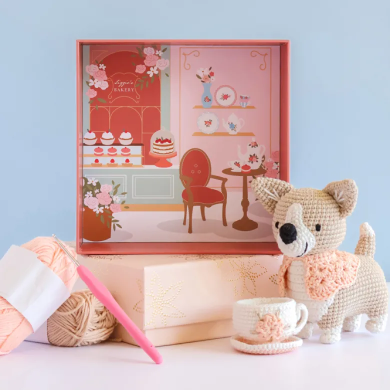 Crochetez, adoptez, exposez ! Coffret Lizzy le corgi au crochet