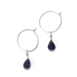 Créoles argent et iolite