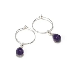 Créoles argent et iolite