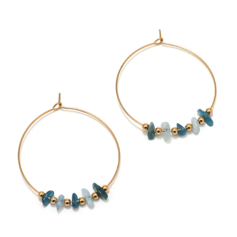 Créoles dorées et bleues