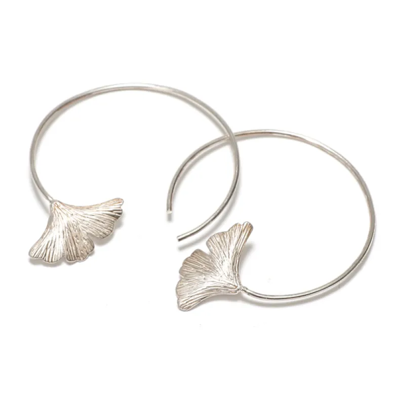 Créoles Gingko argent 925