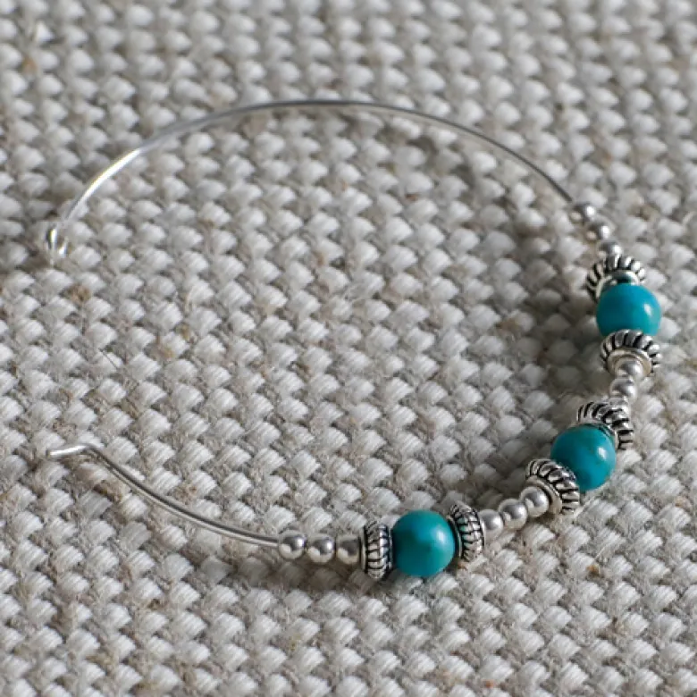 Créoles Nevada argent turquoise