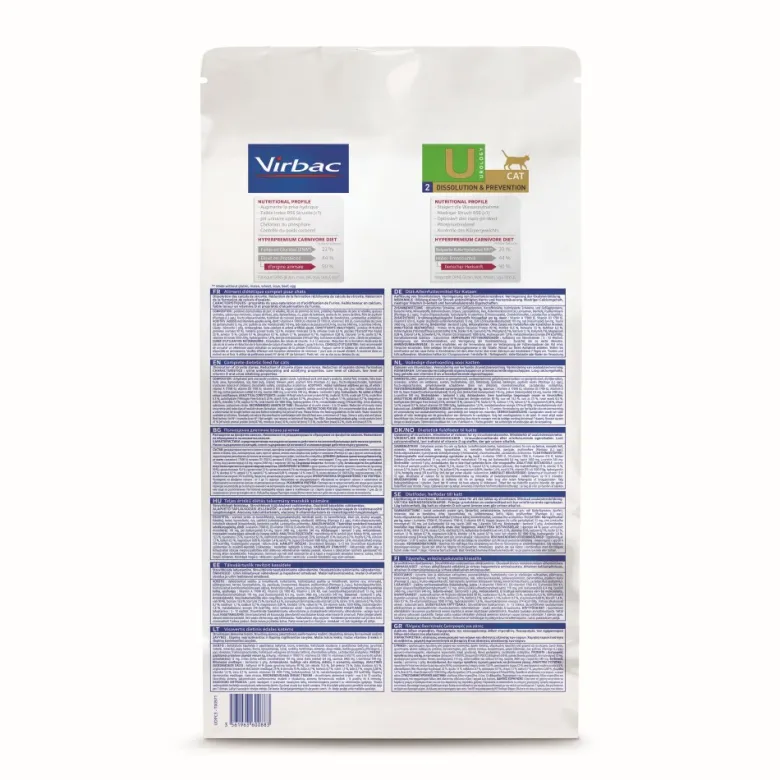 Croquettes chat veterinary hpm cat u2 urology dissolution et prevention - virbac
