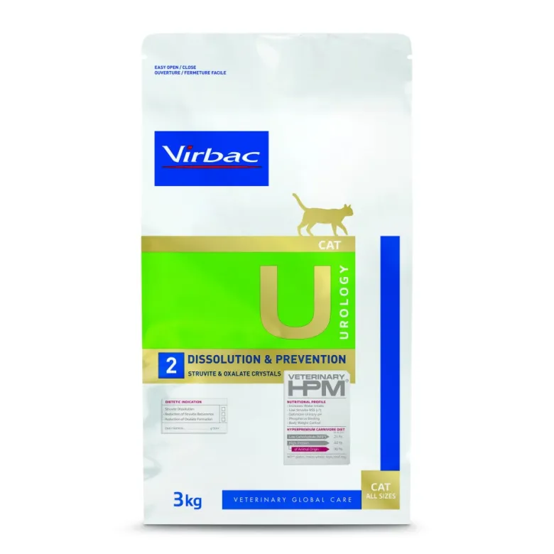 Croquettes chat veterinary hpm cat u2 urology dissolution et prevention - virbac