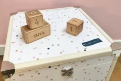 Cubes étapes en bois cadeau de naissance