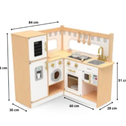 Cuisine en bois enfant, cuisine d'angle