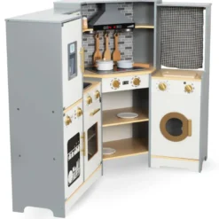 Cuisine en bois enfant, dinette, led