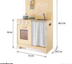 Cuisine enfant bois, avec eclairage led