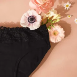 Culotte menstruelle dentelle bio s noir