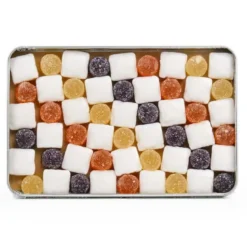 Damier de calissons et pâtes de fruits