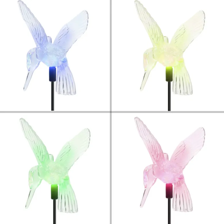 Décoration lumineuse de jardin colibri solaire