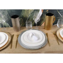Dessous d'assiette en relief argent - lot de 6
