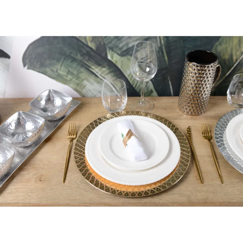 Dessous d'assiette à relief doré - lot de 6