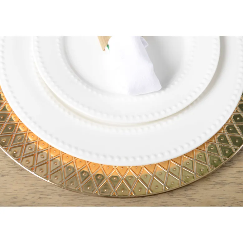 Dessous d'assiette à relief doré - lot de 6