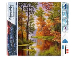 Diamond painting lac en automne