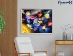 Diamond painting planètes