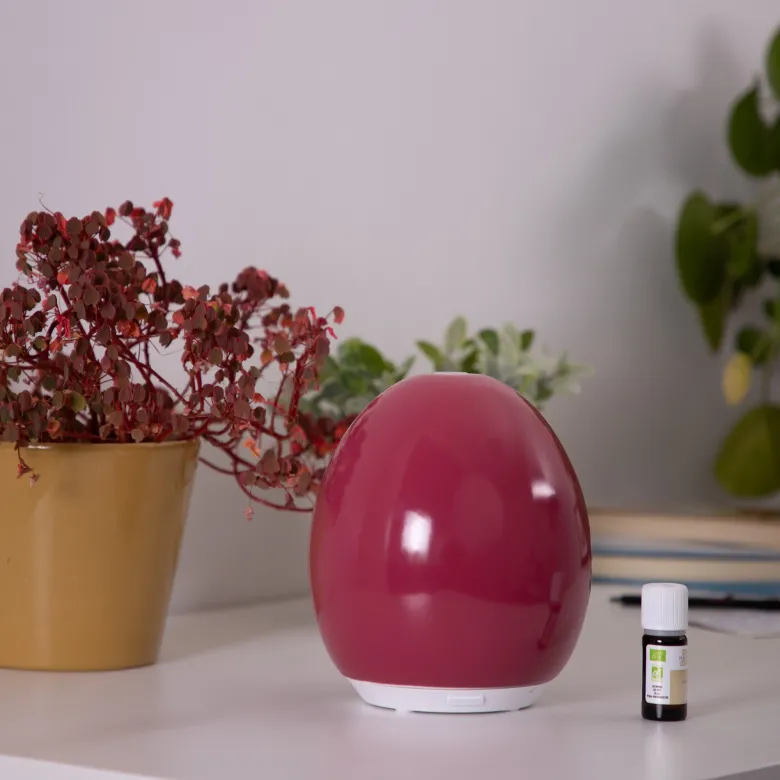 Diffuseur d'huiles essentielles rétro chic en céramique Fuchsia