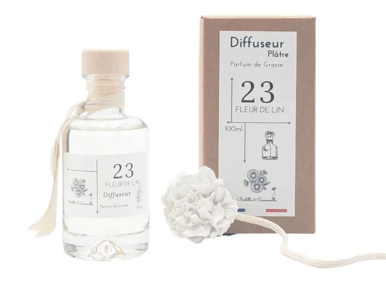 Diffuseur en plâtre 100ml fleur de lin