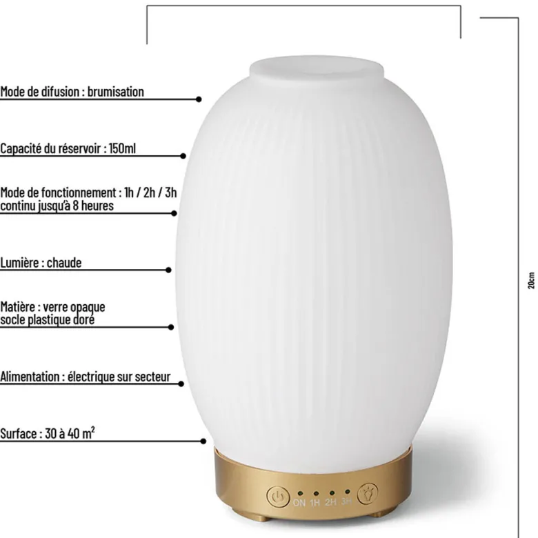 Diffuseur huile essentielle lempa blanc