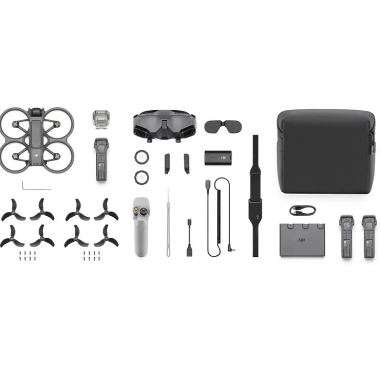 Dji avata 2 pro view-combo avec 3 batteries + goggles 2 + rc motion 2