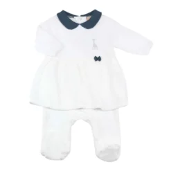 Dors-bien robe col claudine #4f6887 3 mo