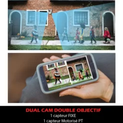 Double caméra ip – extérieure rotative pt motorisée 3mp+3mp wifi 2,4ghz