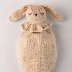 Doudou attache tétine lapin écru