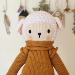 Doudou fait main mouton caramel