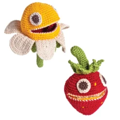 Doudou fraise réversible fait main bio