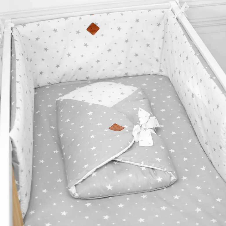 Drap-housse coton stella - 60x120 gris