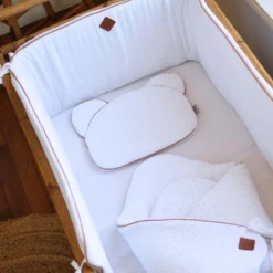 Drap housse gaze de coton uni blanc