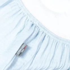 Drap housse gaze de coton uni bleu