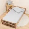Drap housse gaze de coton uni gris