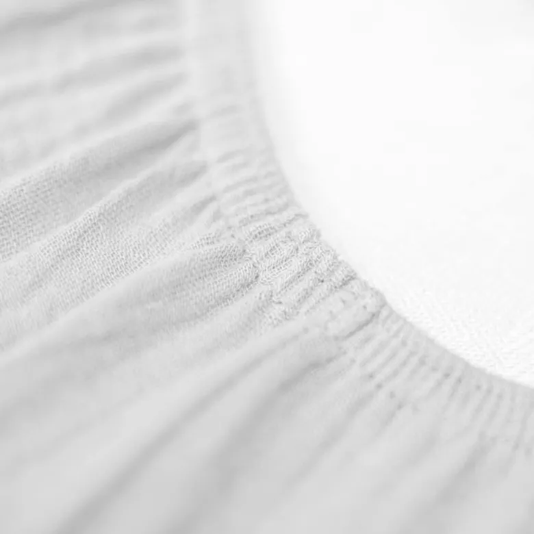 Drap housse gaze de coton uni gris