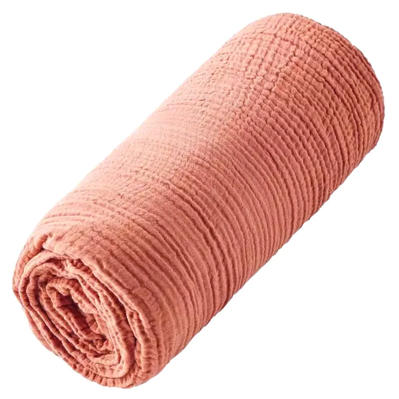 Drap housse gaze de coton uni - 60x120